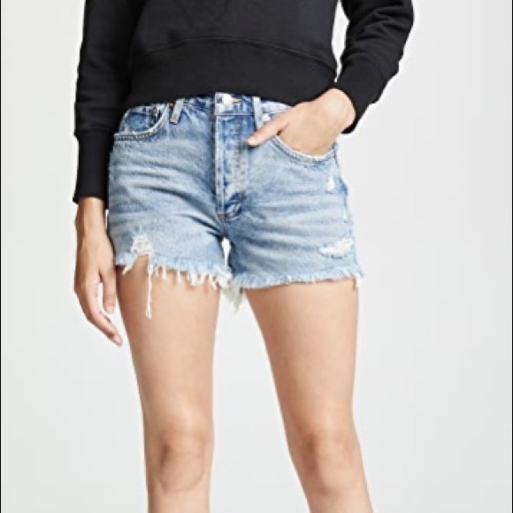 Agolde blue denim shorts 27